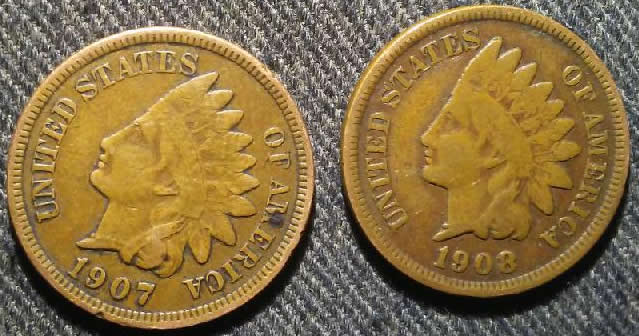 Un-Known-Coin-Collection-1907,-1908,-And-1915-Cents